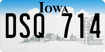 IA license plate DSQ714