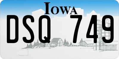 IA license plate DSQ749