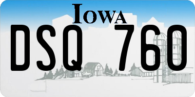 IA license plate DSQ760