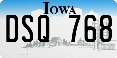 IA license plate DSQ768