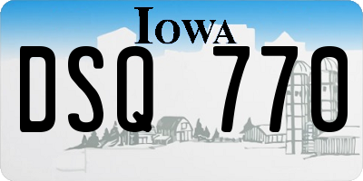 IA license plate DSQ770