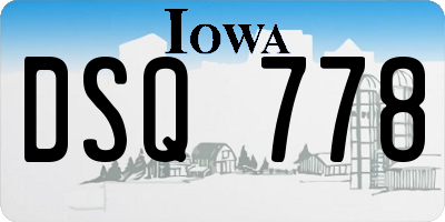 IA license plate DSQ778