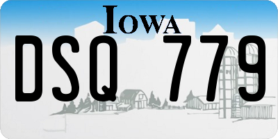 IA license plate DSQ779