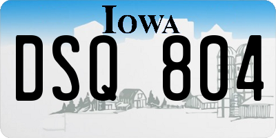 IA license plate DSQ804