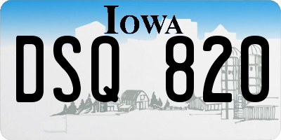IA license plate DSQ820