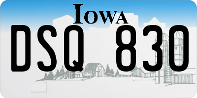 IA license plate DSQ830