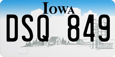 IA license plate DSQ849