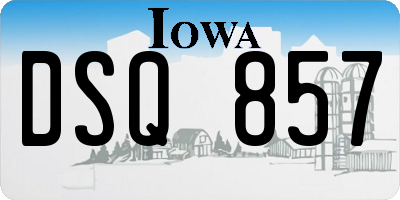 IA license plate DSQ857