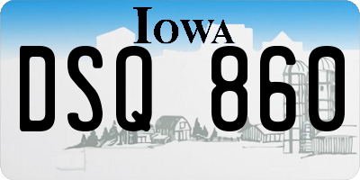 IA license plate DSQ860