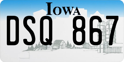 IA license plate DSQ867