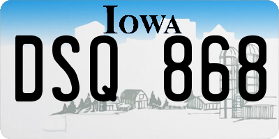 IA license plate DSQ868