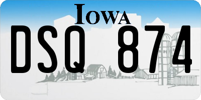 IA license plate DSQ874