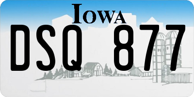 IA license plate DSQ877