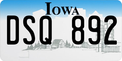 IA license plate DSQ892