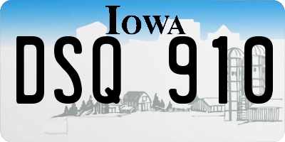 IA license plate DSQ910
