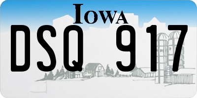 IA license plate DSQ917