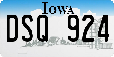 IA license plate DSQ924