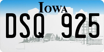 IA license plate DSQ925