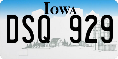 IA license plate DSQ929