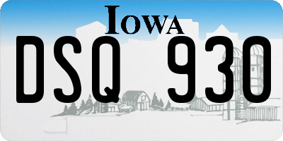 IA license plate DSQ930
