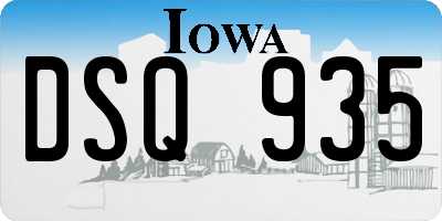 IA license plate DSQ935