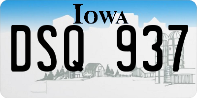 IA license plate DSQ937