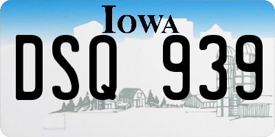 IA license plate DSQ939