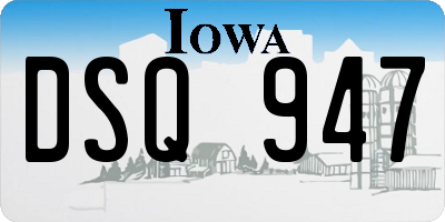 IA license plate DSQ947