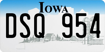 IA license plate DSQ954