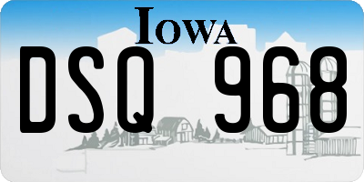 IA license plate DSQ968
