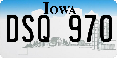 IA license plate DSQ970