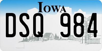 IA license plate DSQ984