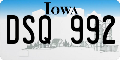 IA license plate DSQ992