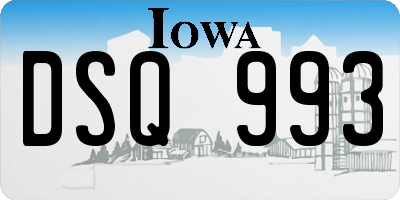 IA license plate DSQ993
