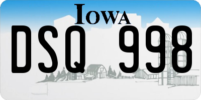 IA license plate DSQ998