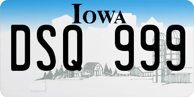 IA license plate DSQ999