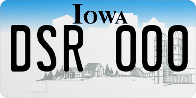 IA license plate DSR000