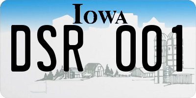 IA license plate DSR001