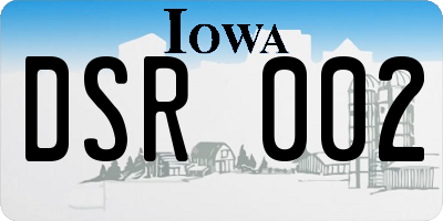 IA license plate DSR002