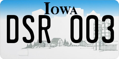 IA license plate DSR003