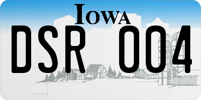 IA license plate DSR004