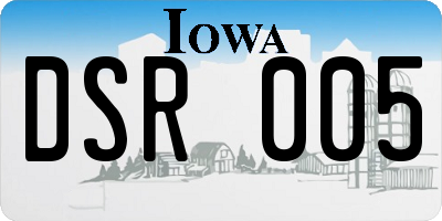 IA license plate DSR005