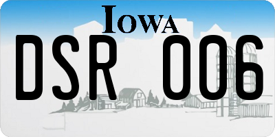 IA license plate DSR006
