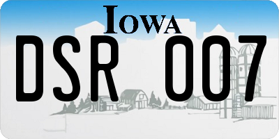 IA license plate DSR007