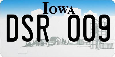 IA license plate DSR009