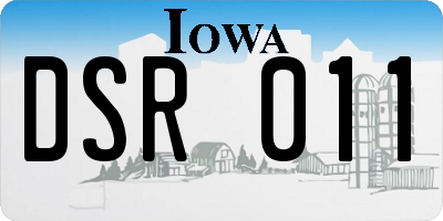 IA license plate DSR011