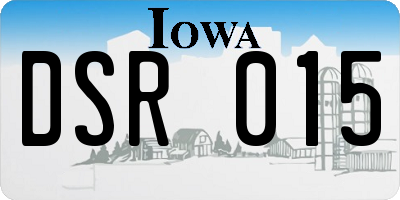 IA license plate DSR015
