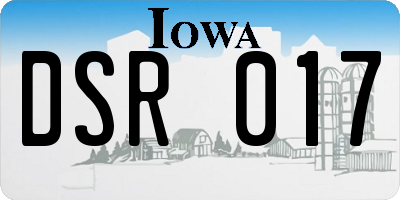 IA license plate DSR017