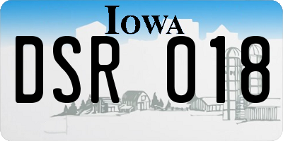IA license plate DSR018
