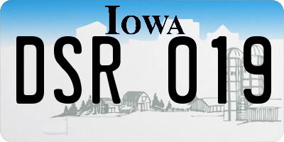 IA license plate DSR019